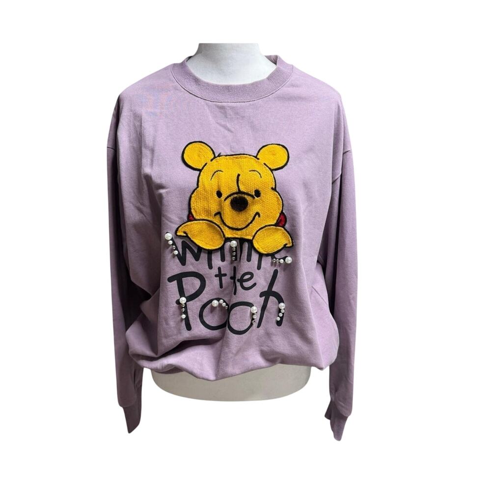 Dodo Girls Korea Winnie the Pooh Lavender Pearl Detail Sweater